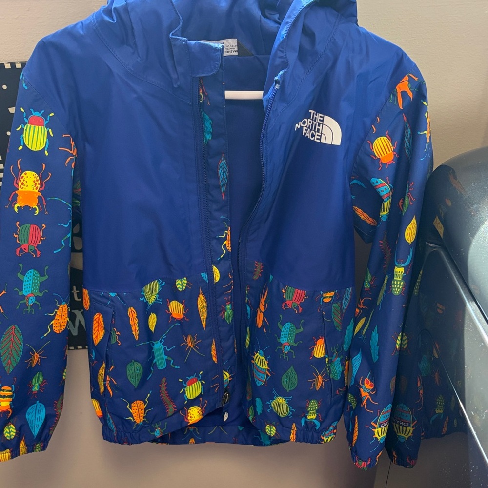 The North Face Royal Blue Kids Bug Print Hooded Rain Jacket